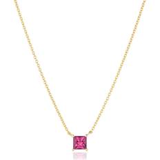 Rosa Halsband Sif Jakobs Ellera Quadrato Necklace - Gold/Pink