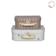 OYOY Mini Set of 2 Mini Suitcase Elephant Stripe M107396