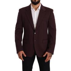 Herr - Lila Kavajer Dolce & Gabbana Men's Purple Cotton Slim Blazer Jacket