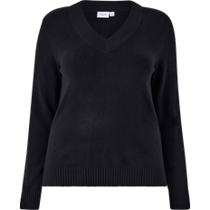 54 - Dam Tröjor Vila Curve Cosy Knit Sweater - Black