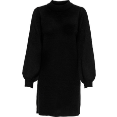 32 - Dam - Enfärgade Klänningar JdY Loose Fit High Neck Volume Sleeves Short Dress - Black