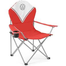Volkswagen VW Collection – T1 Bulli buss vikbar campingstol Deluxe med bärväska (fram/röd och vit)