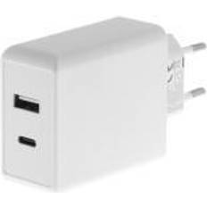 Insmat Strömadapter 65 Watt 3.25 A PD 3.0, Quick Charge 3.0 2 utdatakontakter (USB, 24 pin USB-C) vit