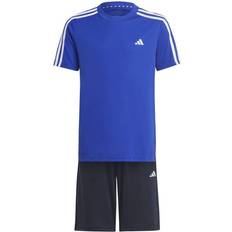 Adidas Set Train-essentials 3-stripes Lucid Blue/vit Barn Blå