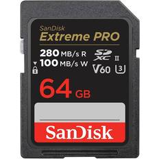 SanDisk UHS-II Minneskort SanDisk Extreme PRO V60 UHS-II 280/100MBs 64GB