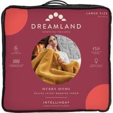 Dreamland Hemtextil Dreamland Deluxe Velvet Herringbone Heated Blankets Yellow