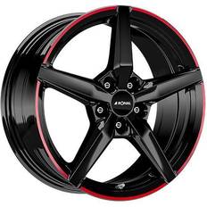 Ronal R69 MCR JET BLACK RED RIM 7.5x17 5/100.00 ET48 B68.0