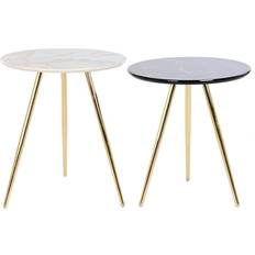 Dkd Home Decor Set of 2 Black Golden Nesting Table