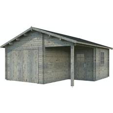 Gråa Garage Palmako Roger 21,9+5,2 m2 with wooden (Byggnadsarea )