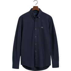 Gant Blåa Skjortor Gant Reg Jersey Pique Shirt Blue