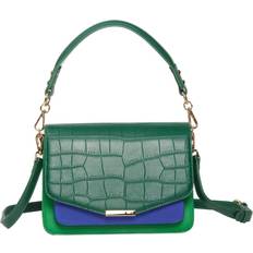 Noella Blanca Multi Compartment Bag Dark Green Croco/Royal Blue/Bright Green