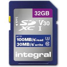 Integral 32 GB Minneskort & USB-minnen Integral High Speed SDHC/XC Class 10 UHS-I U3 V30 100/30MB/s 32GB