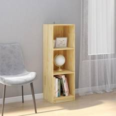 vidaXL brown Solid Pinewood Cabinet/Room Divider Book Shelf