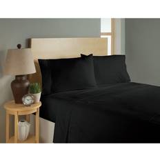 Polyester - Svarta Underlakan Swift Home Double Extra Bed Sheet Black