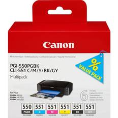 Canon Bläckpatroner Canon PGI-550PGBK+CLI-551 C/M/Y/BK/G (Multipack)