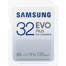 Samsung 32 GB - SDHC Minneskort Samsung Evo Plus 2021 SDHC Class 10 UHS-I U1 V10 130MB/S 32GB