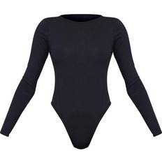 PrettyLittleThing Shapewear & Underplagg PrettyLittleThing Basic Cotton Blend Crew Neck Bodysuit - Black