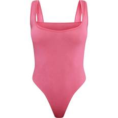 PrettyLittleThing Shapewear & Underplagg PrettyLittleThing Basic Slinky Scoop Neck Bodysuit - Neon Pink