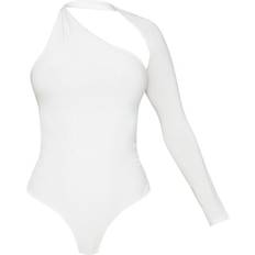 PrettyLittleThing Bodys PrettyLittleThing One Shoulder Asymmetric Bodysuit - White