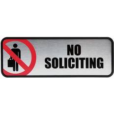 Cosco Brushed Metal Office Sign No Soliciting