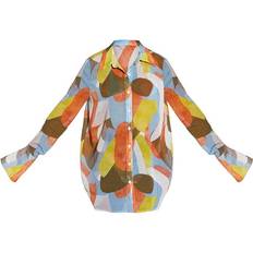 PrettyLittleThing Dam Skjortor PrettyLittleThing Abstract Printed Oversized Beach Shirt - Multi