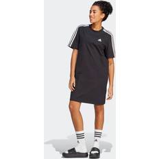 Adidas Dam - Omlottklänningar Överdelar adidas Essentials 3-Stripes Single Jersey Boyfriend Tee Dress Black Womens