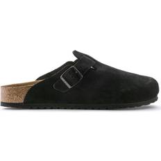 11 - Herr Utetofflor Birkenstock Boston Soft Footbed Suede Leather - Black