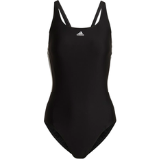 S Baddräkter Adidas Women's Mid 3-Stripes Swimsuit - Black/White