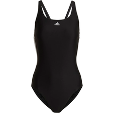 Adidas Dam - Återvunnet material Kläder adidas Women's Mid 3-Stripes Swimsuit - Black/White