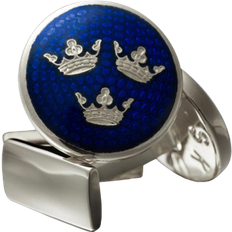 Skultuna Smycken Skultuna Kronor Cufflinks - Silver/Royal Blue
