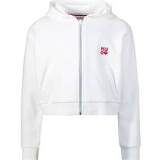 Hugo Boss Hoodies Barnkläder HUGO BOSS Girls White Cotton Zip-Up Top year