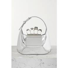 Alexander McQueen Womens Silver The Jewelled Mini Faux-leather Hobo bag 1 Size