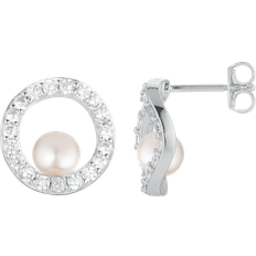 Sif Jakobs Ponza Circolo Earrings - Silver/Transparent/Pearls