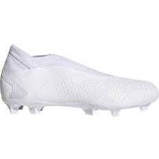 Adidas 13.5 - 39 - Unisex Fotbollsskor adidas Predator Accuracy.3 Laceless Firm Ground - Cloud White/Core Black