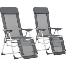VidaXL Campingmöbler vidaXL Folding Camping Chairs With Footrests 2pcs