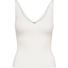 Dam - Viskos Linnen JdY Nanna Stick Top - White