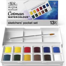 Bomullsgarn Akrylfärger Winsor & Newton Cotman Watercolours Sketchers' Pocket Set 13-pack