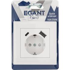 Socket Eluttag Socket Vägguttag EGANT 1-v & usb a c vit