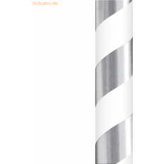 Ursus Papperssugrör med folieefterbehandling, ränder motiv i silver, biologiskt nedbrytbara, livsmedelssäkrade, vattentåliga, för formning och dekorering, 24 stycken, längd 19,5 cm, diameter 0,6 cm
