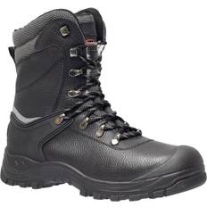 Footguard nordic high s3 black leather combat steel toe scuff cap safety boots