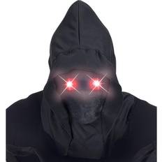 Spöken Masker Widmann Hooded Mask Grim Reaper Black with Red Glowing Eyes