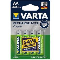 Varta Batterier - NiMH Batterier & Laddbart Varta AA Recharge Accu Power 2600mAh 4-pack