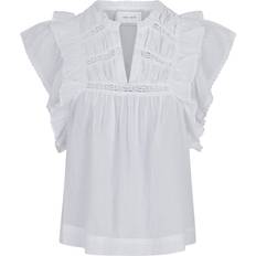 34 - Dam Överdelar Neo Noir Jayla S Voile Top - White