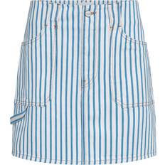 Ganni Stripe Denim Mini Skirt multi color
