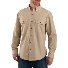 Carhartt Skjortor Carhartt Men's Original Fit Long Sleeve Shirt, Dark Tan Chambray