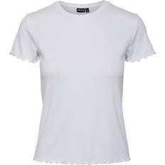 Dam - Viskos - Vita T-shirts Pieces Nicca T-shirt - Bright White