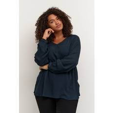 54 - Dam Blusar KAFFE Curve Blus kCami LS Blouse Blå