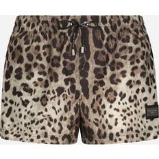 Dolce & Gabbana Herr Badbyxor Dolce & Gabbana Short swim trunks with leopard print