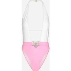 Dolce & Gabbana Baddräkter Dolce & Gabbana Two-tone one-piece swimsuit with belt