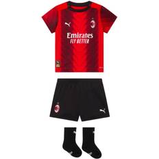Baby - Real Madrid Supporterprodukter Puma Milan Hemmatröja 2023/24 BabyKit Barn Röd;Svart